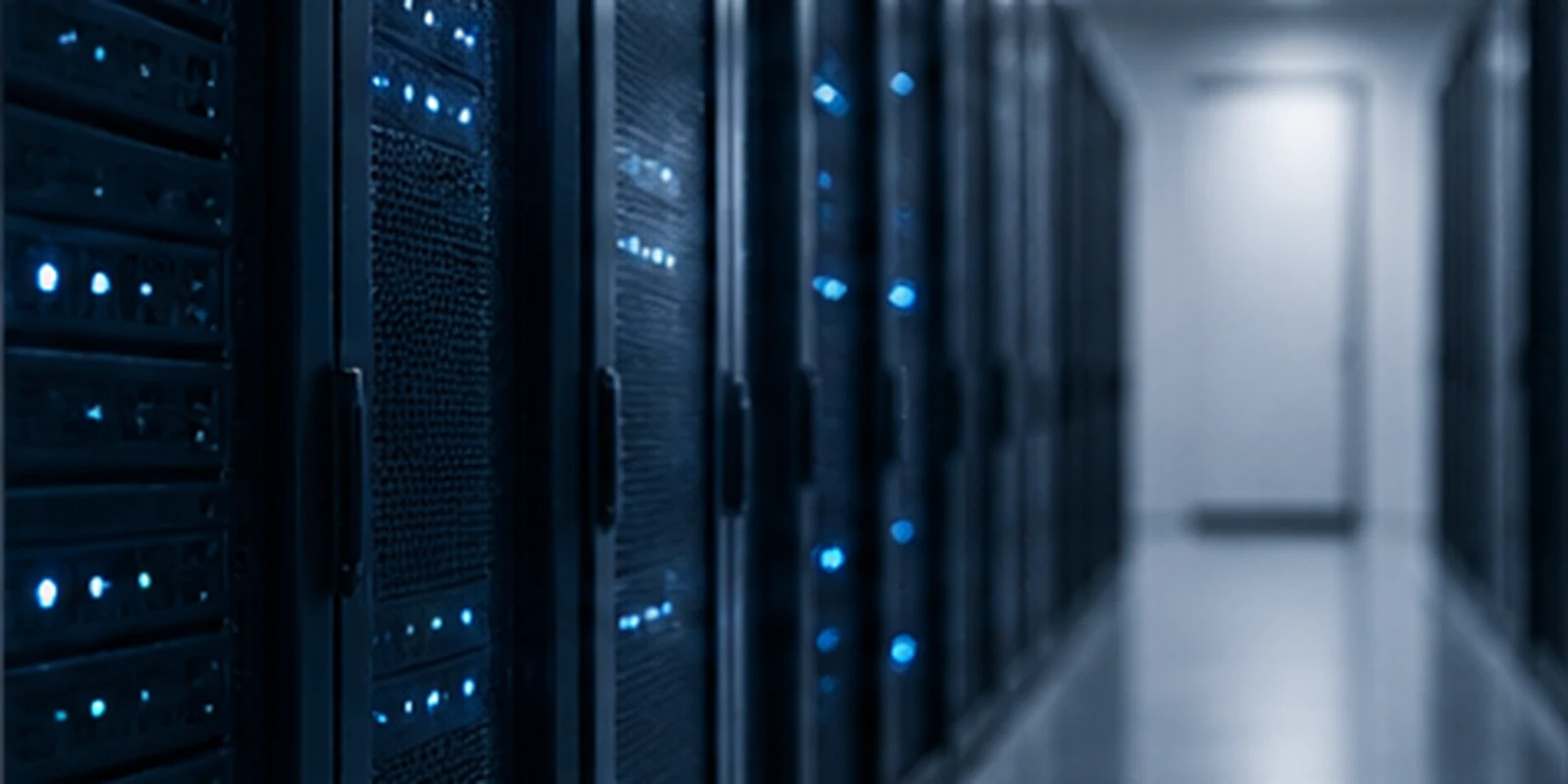 Rows of server racks in a data centre